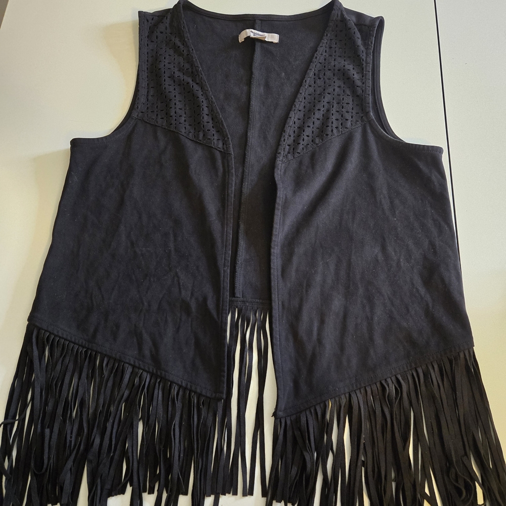 Black Fringe Vest